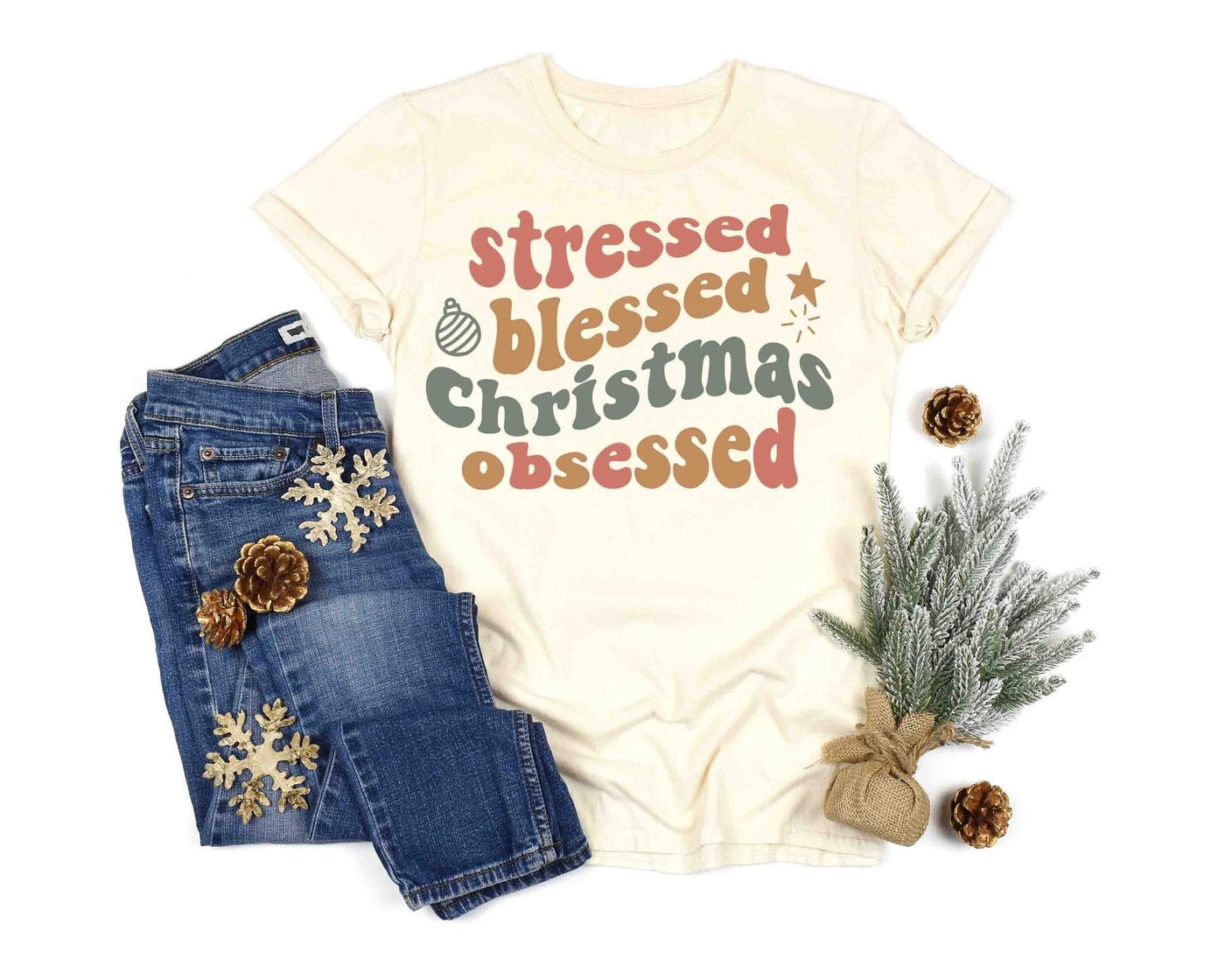 Stressed Blessed Christmas Obsessed