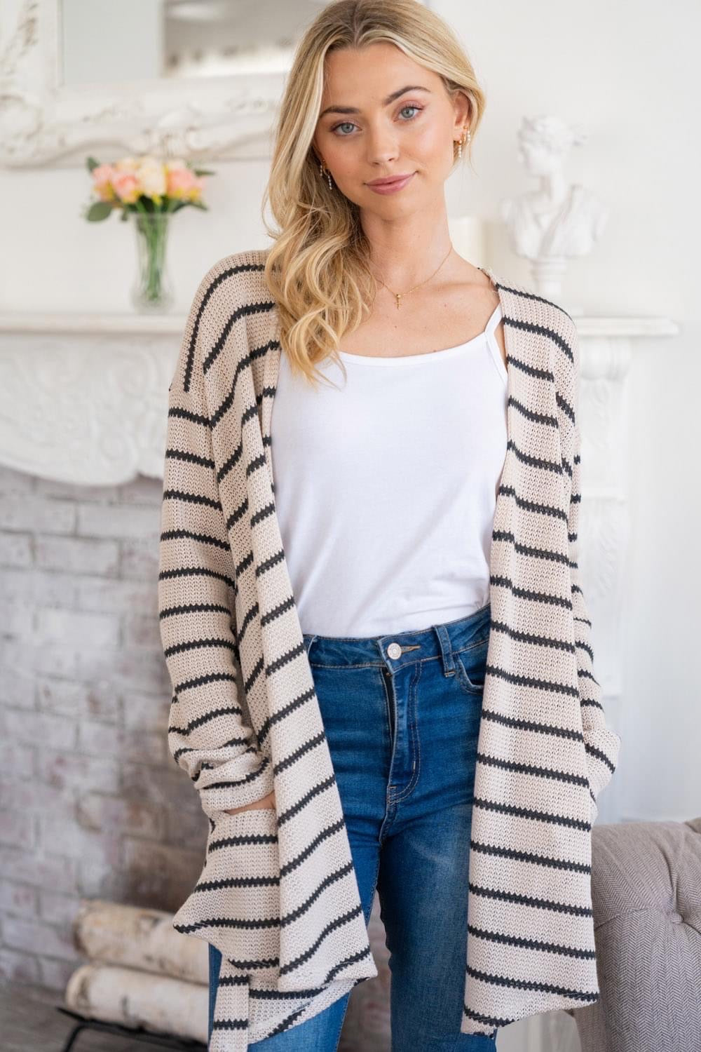 Strip Knit Cardigan