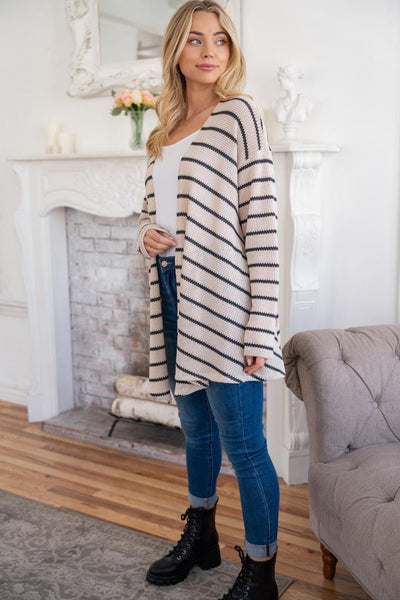 Strip Knit Cardigan