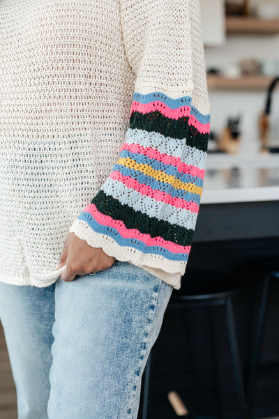 End of the Story Striped Sleeve Sweater