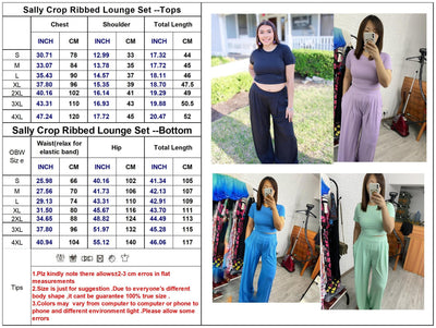 Full Length Cropped Lounge Set in Four Colors