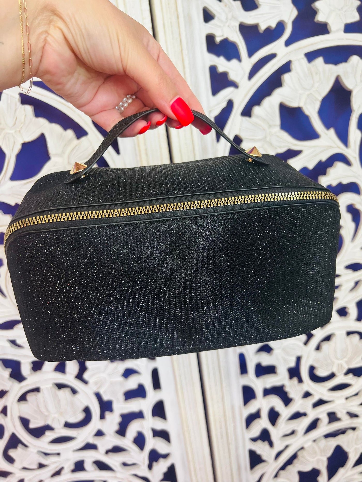PREORDER: Shimmer Cosmetic Case in Black