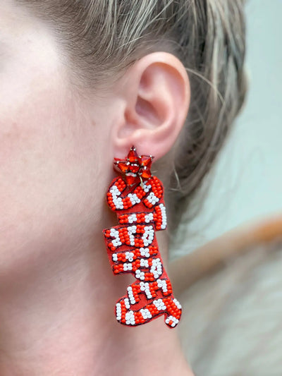 PREORDER: Stars & Stripes Beaded Dangle Earrings