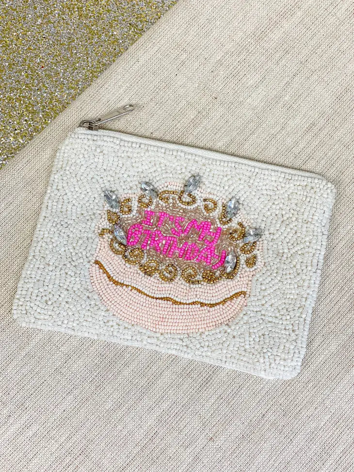 PREORDER: It's My Birthday Beaded Zip Pouch