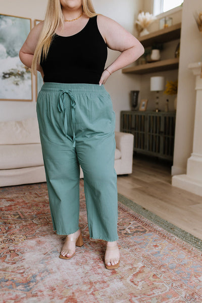 Love Me Dearly High Waisted Pants in Jade