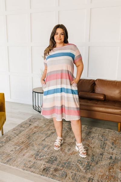 Simple Moments Striped T Shirt Dress
