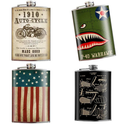 PREORDER: Stainless Steel Hip Flask in Assorted Prints