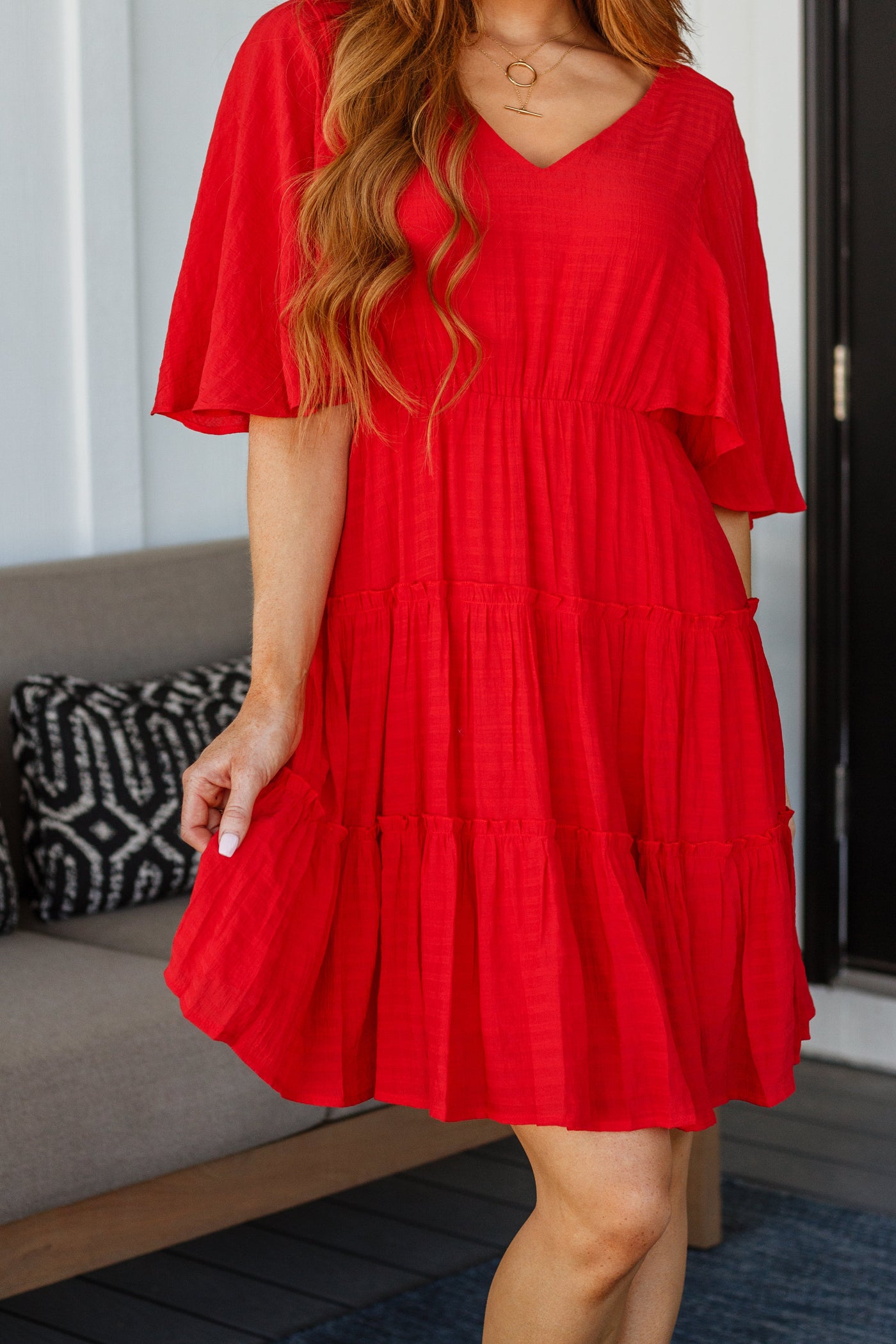 Sweet and Spicy Flutter Sleeve Dress