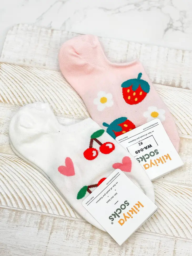 PREORDER: Fruity No Show Socks in Two Colors
