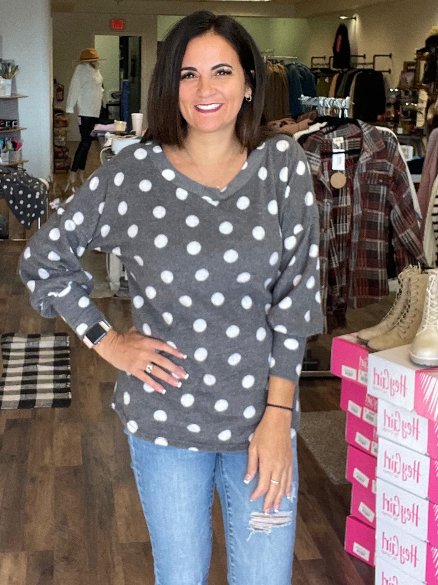 Fuzzy Polk a dot top