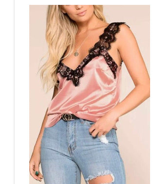 Pink lace cami