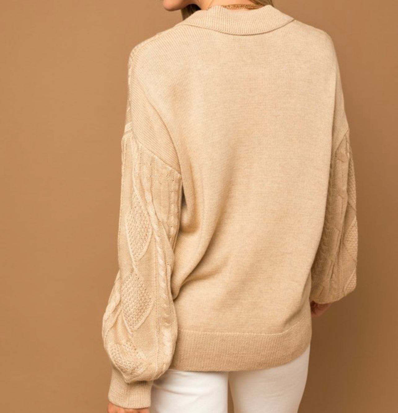 Collared Cable Knit Sweater