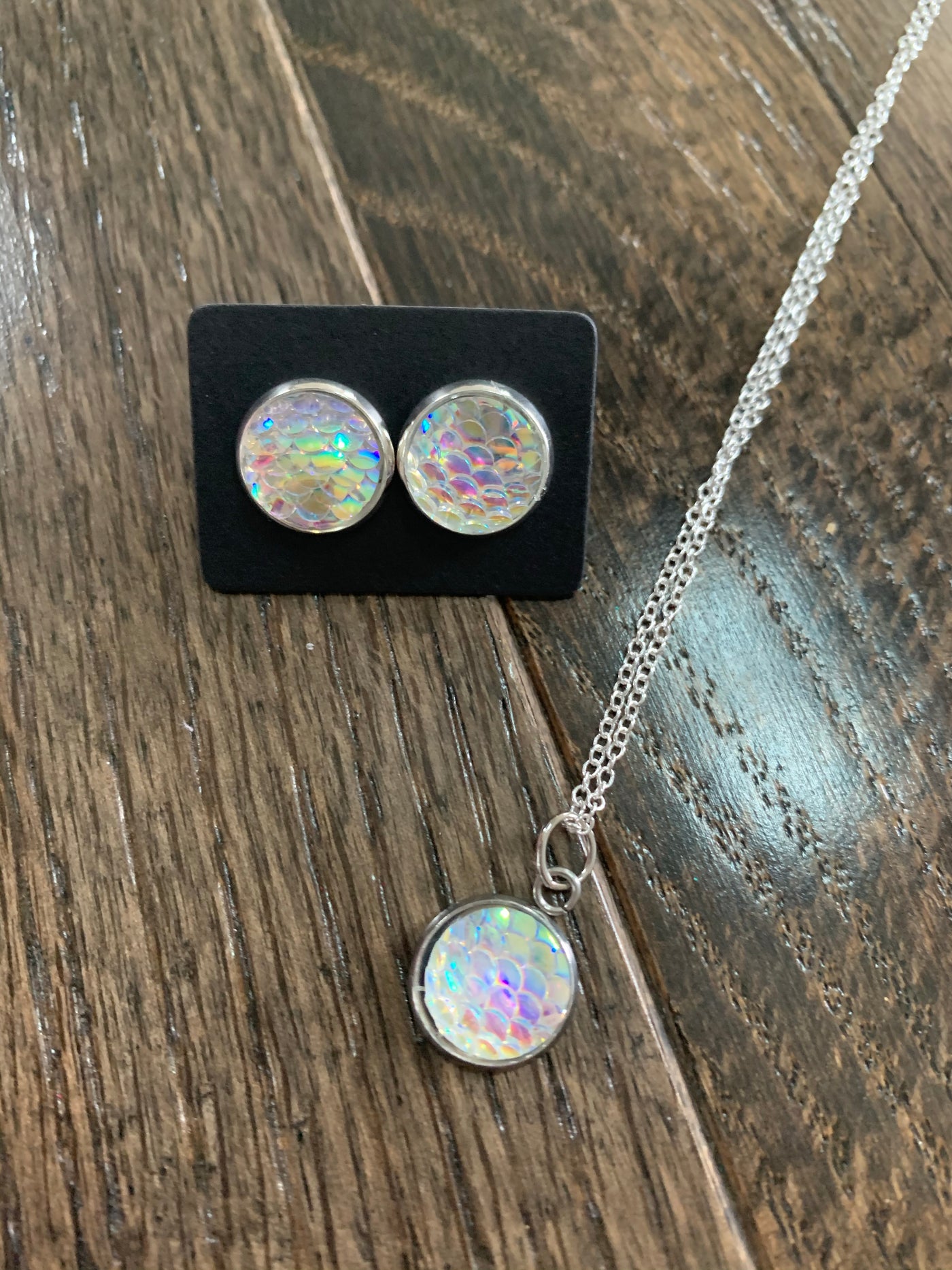 Druzy Earrings and Necklace Set