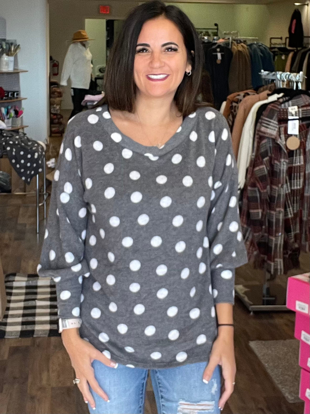 Fuzzy Polk a dot top