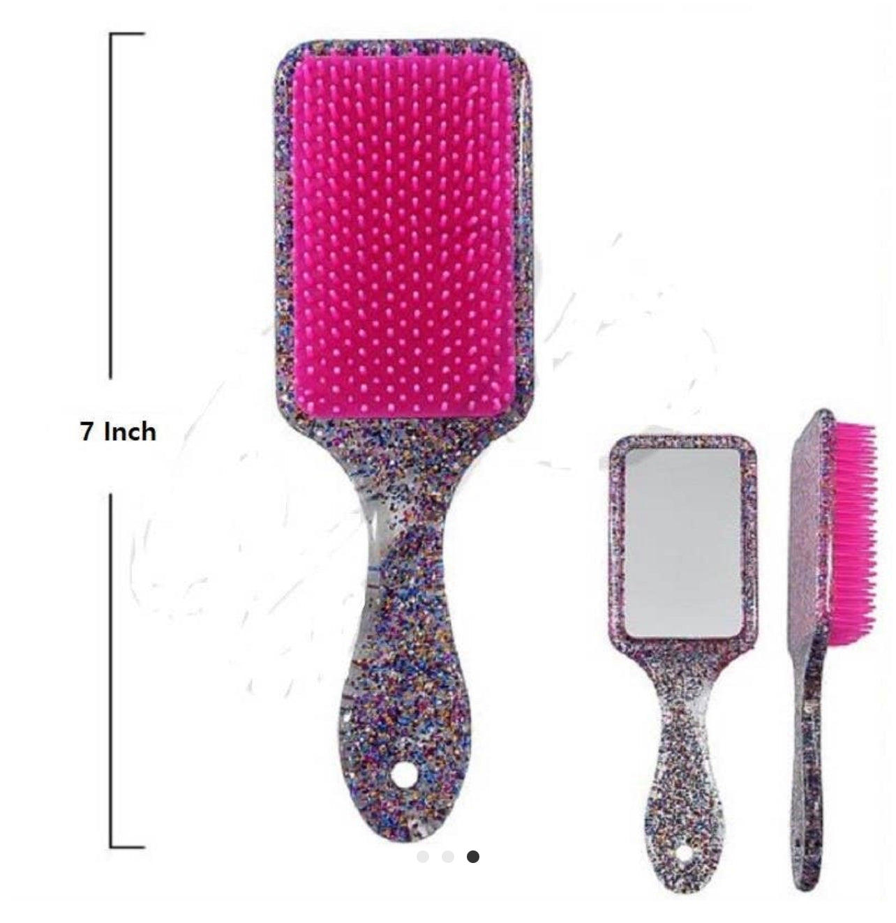 Hair brush with mirror