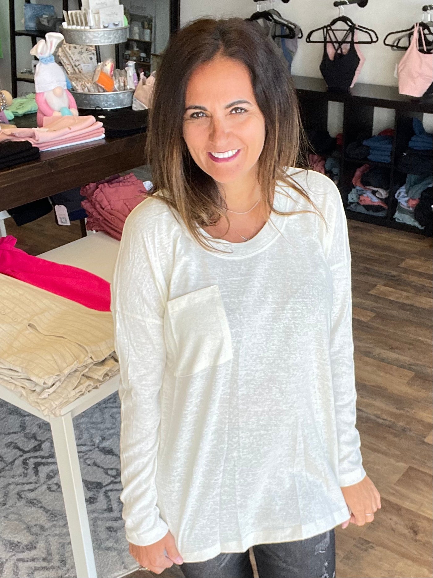 Long Sleeve T-shirt with Chest Pocket