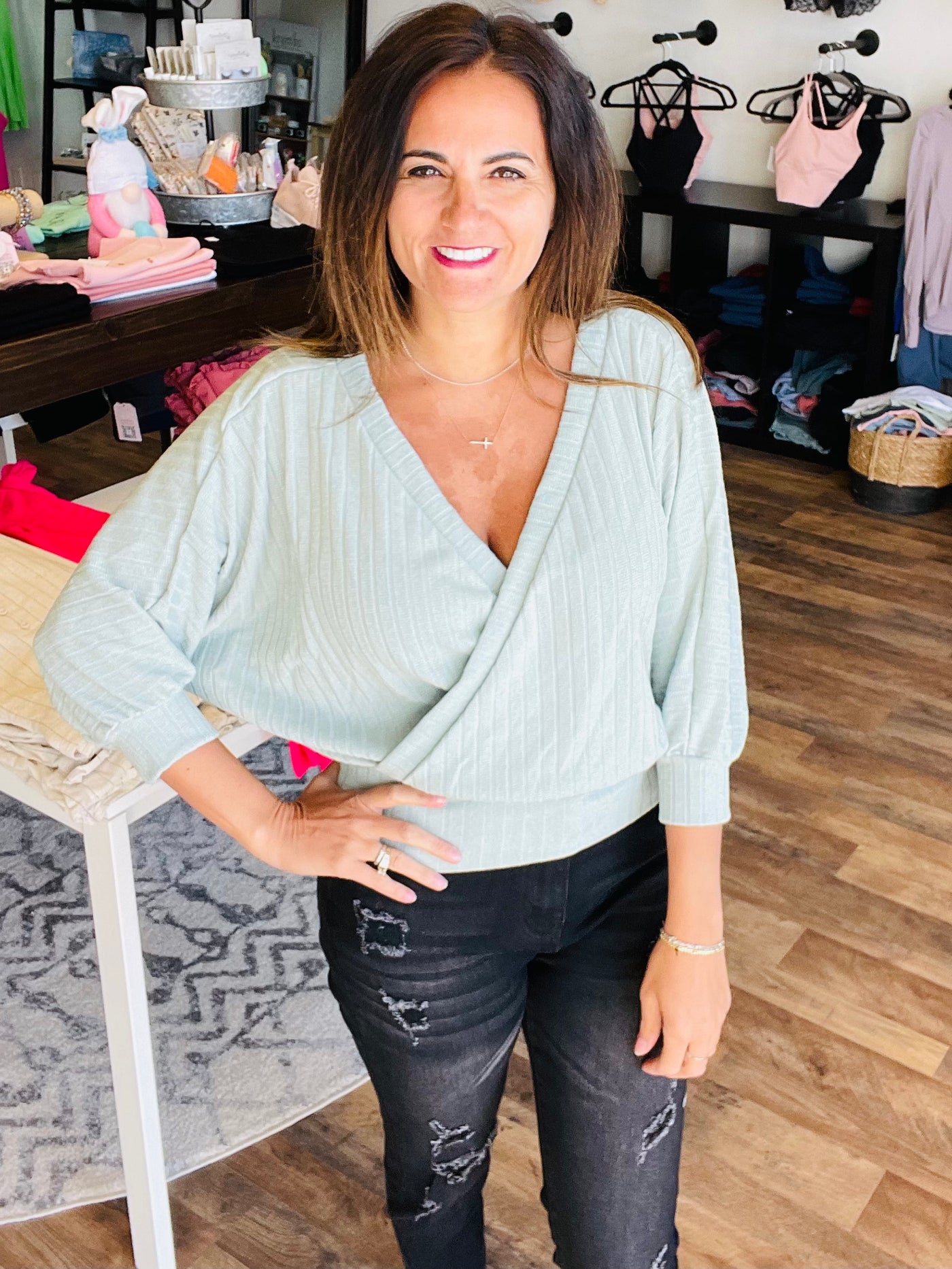 Knit Cross Over Top